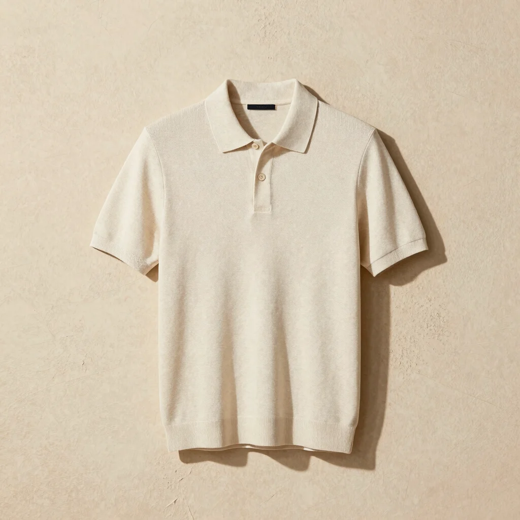 Ivory Ribbed Polo
